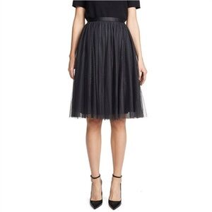 Needle & Thread- Dotted Black Tulle Midi Skirt (Size:6)